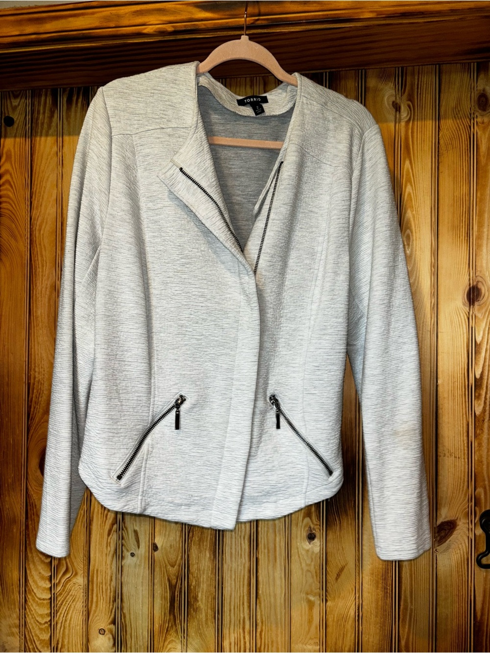 Torrid Size 2 Light Gray Zip Jacket